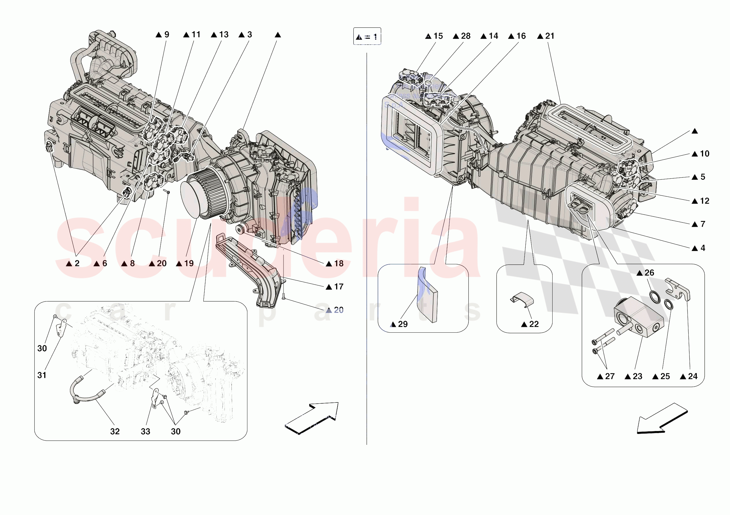 A/C SYSTEM - EVAPORATOR of Ferrari Ferrari Roma Europe RH