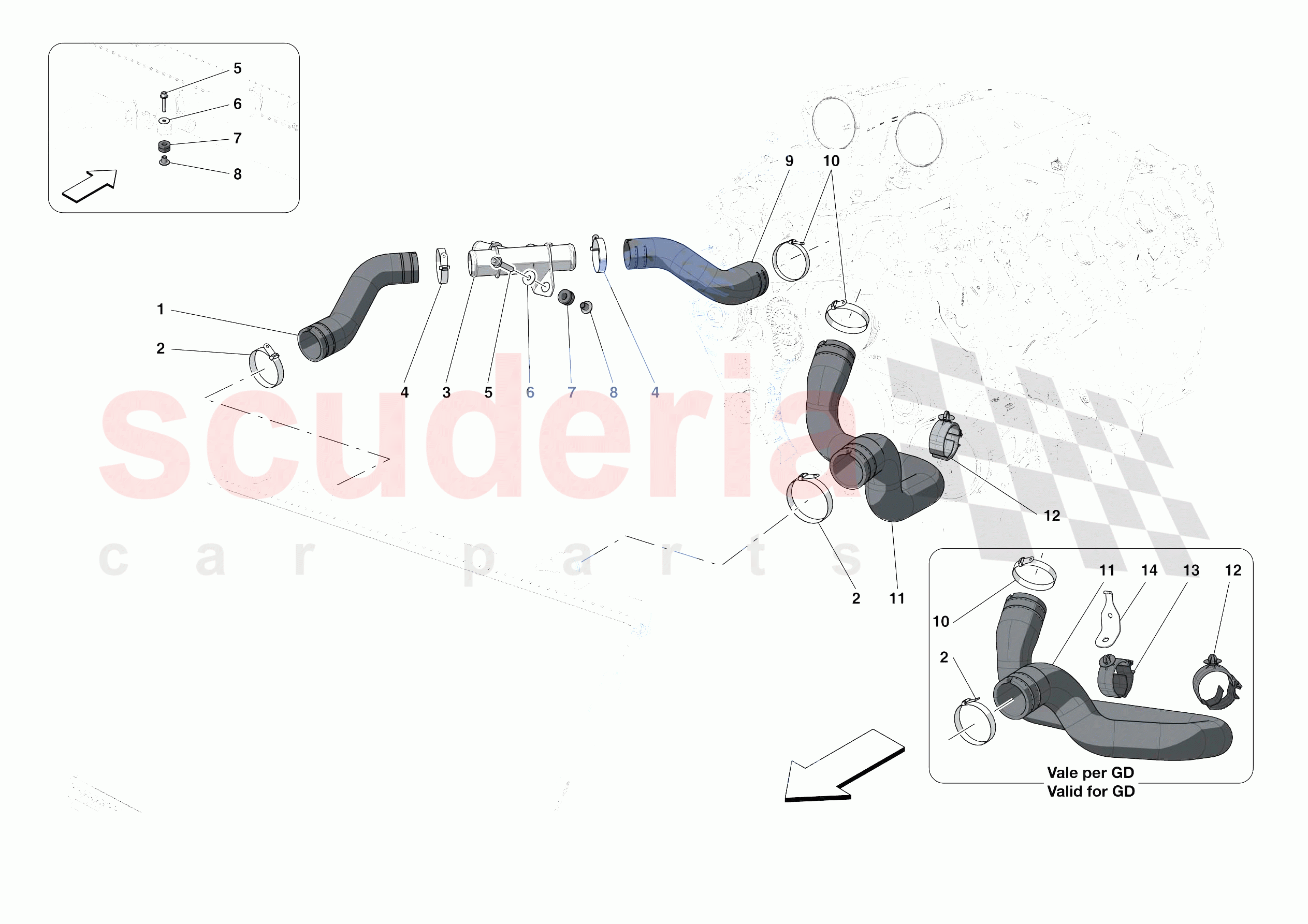 COOLING SYSTEM PIPES of Ferrari Ferrari Roma Spider Europe
