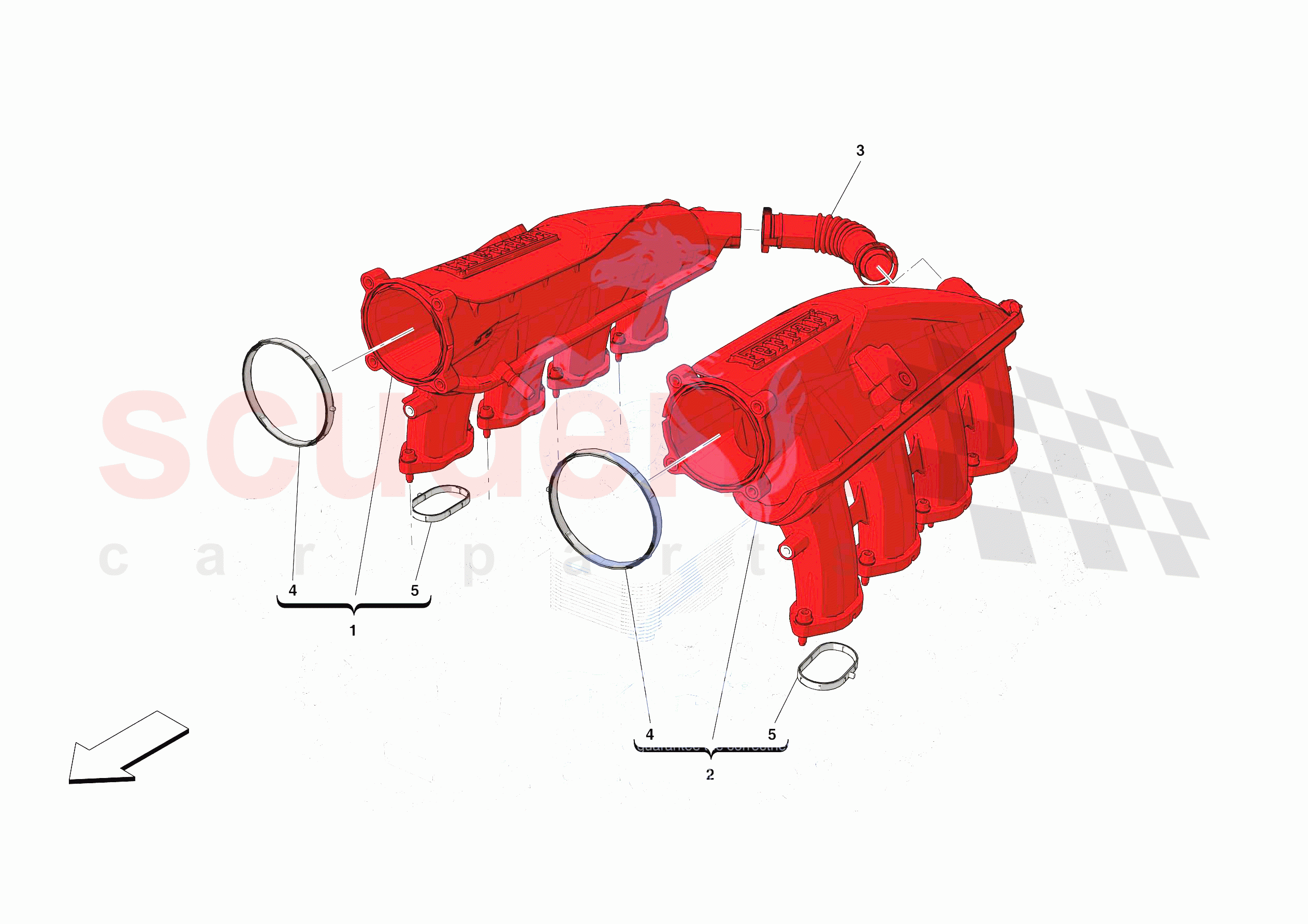 ENGINE INTAKE DUCT of Ferrari Ferrari Roma Spider Europe RH