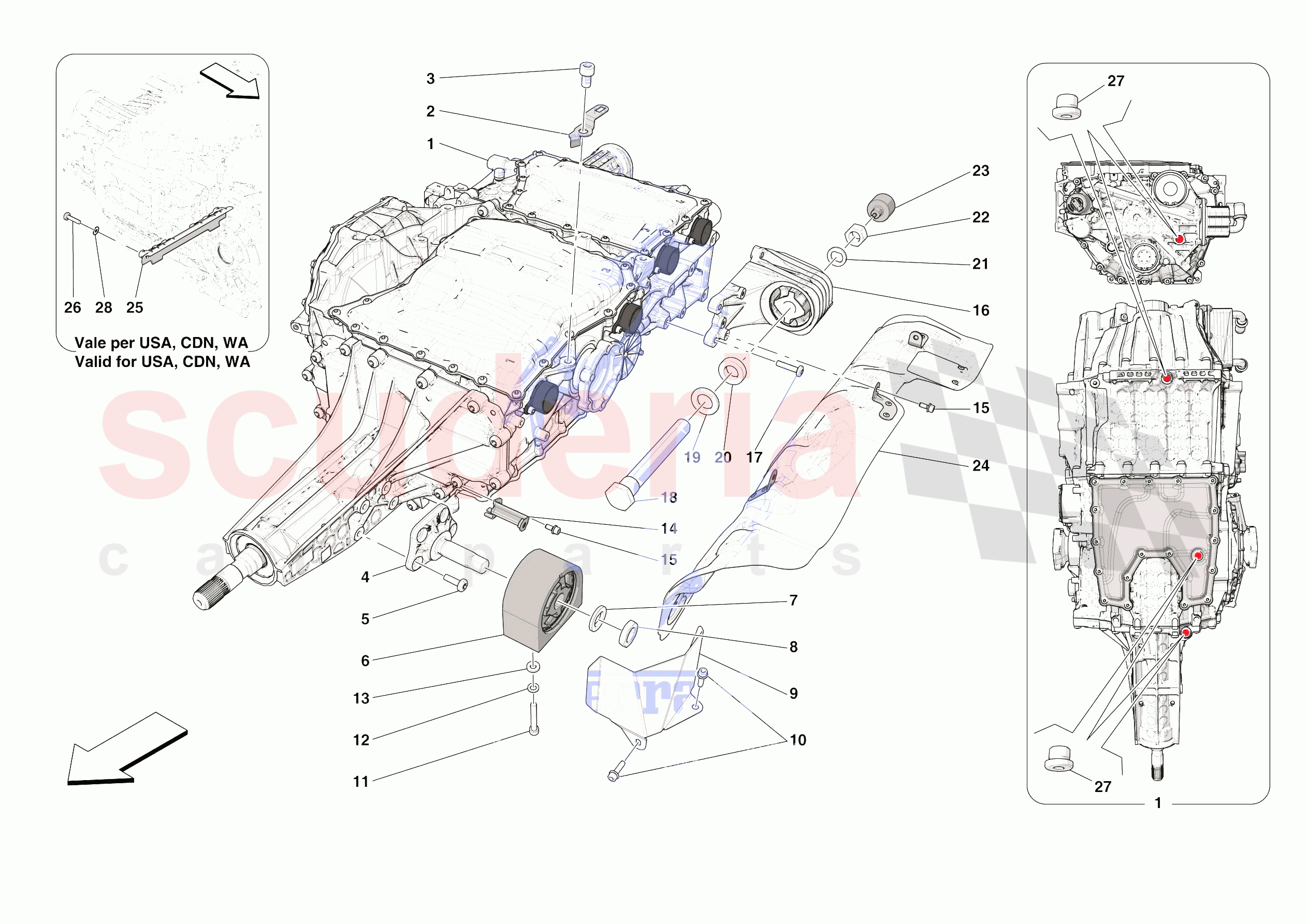 自動車 1/18GPC97SC1 Ferrari312T&312T4 GEARBOX AND FASTENERS parts for Ferrari Roma Spider USA