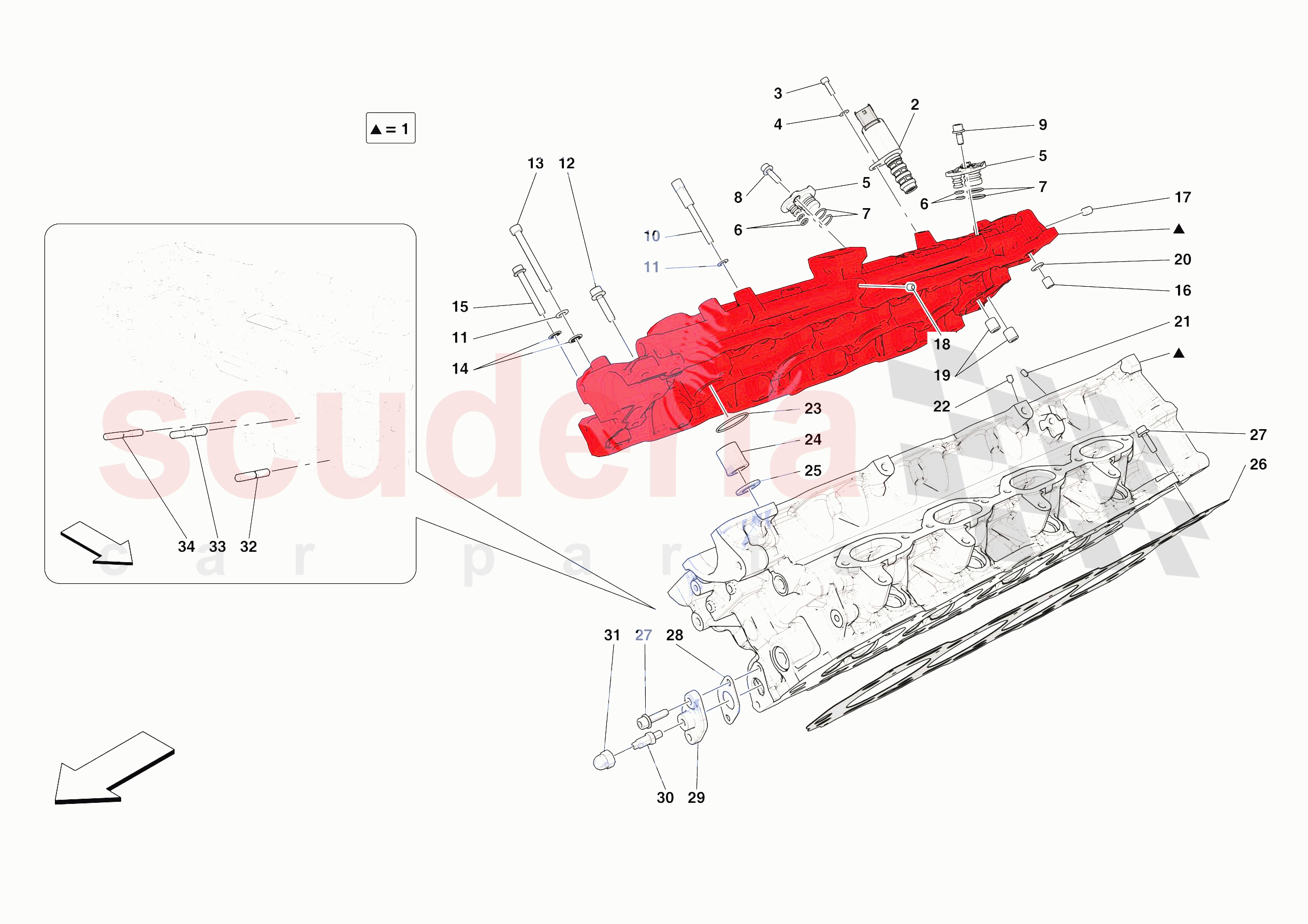 CYLINDER HEADS - RH HEAD of Ferrari Ferrari Roma USA