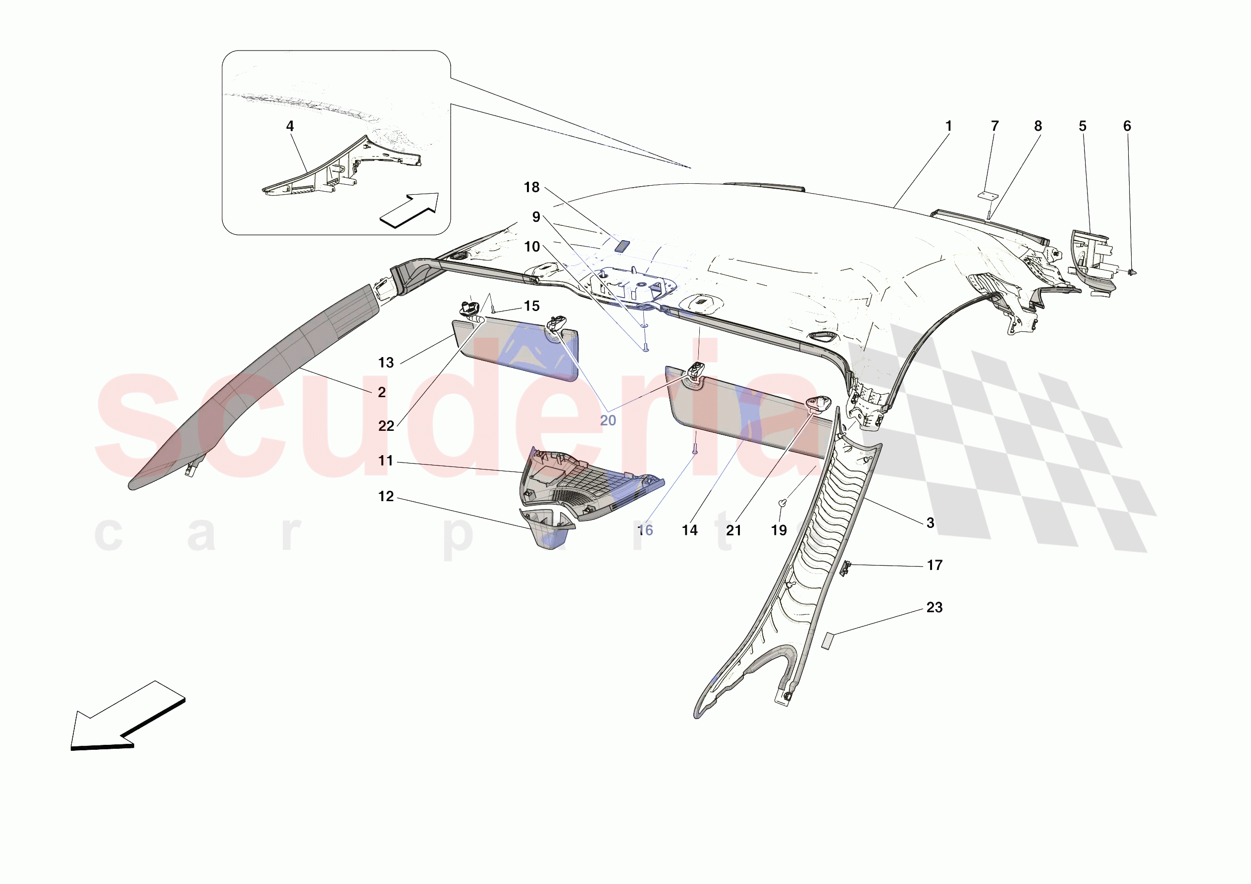 INNER TRIM (ABOVE BELTLINE) of Ferrari Ferrari Roma USA