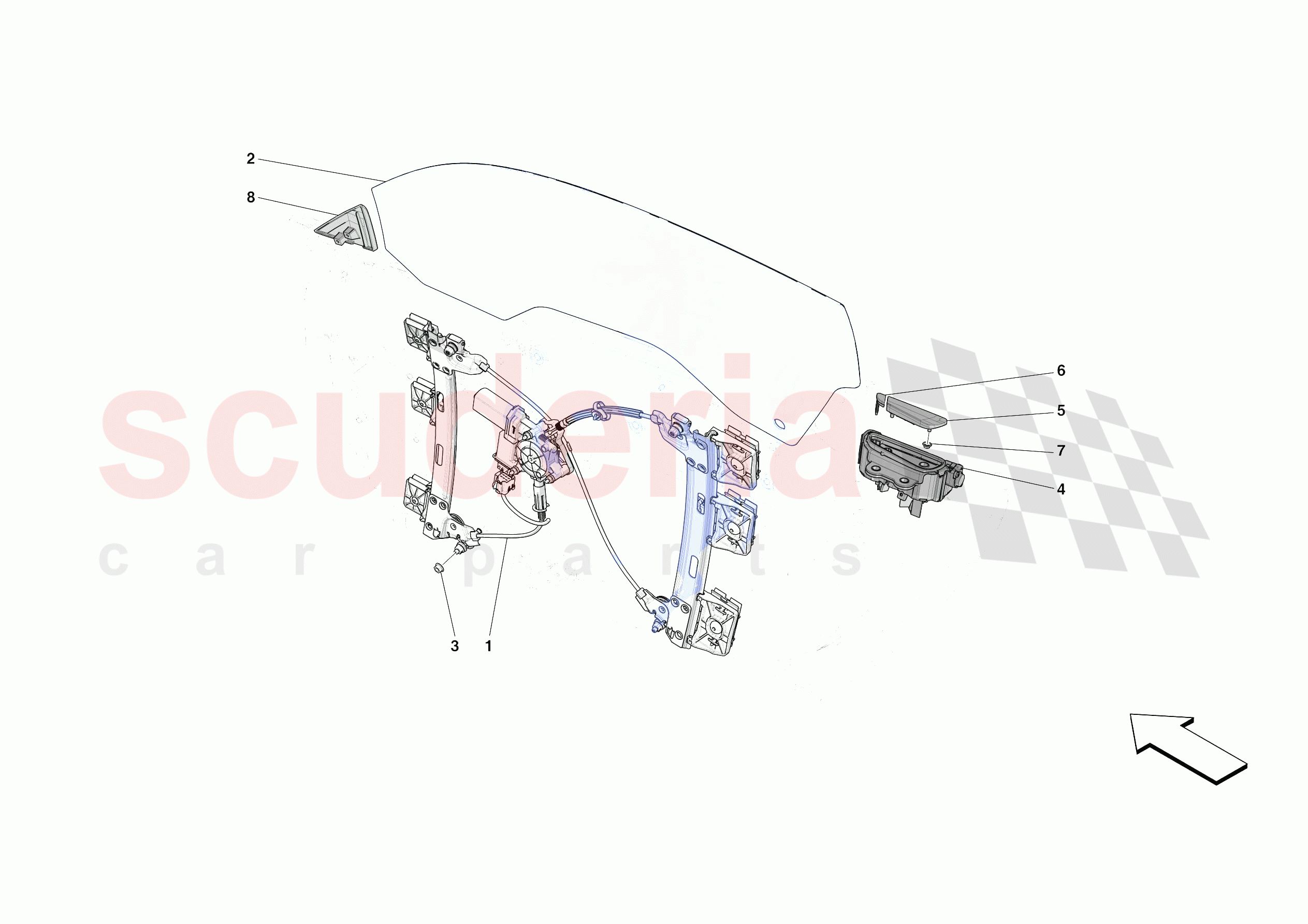 DOORS - WINDOW AND WINDOW LIFTER of Ferrari Ferrari SF90 Spider Europe