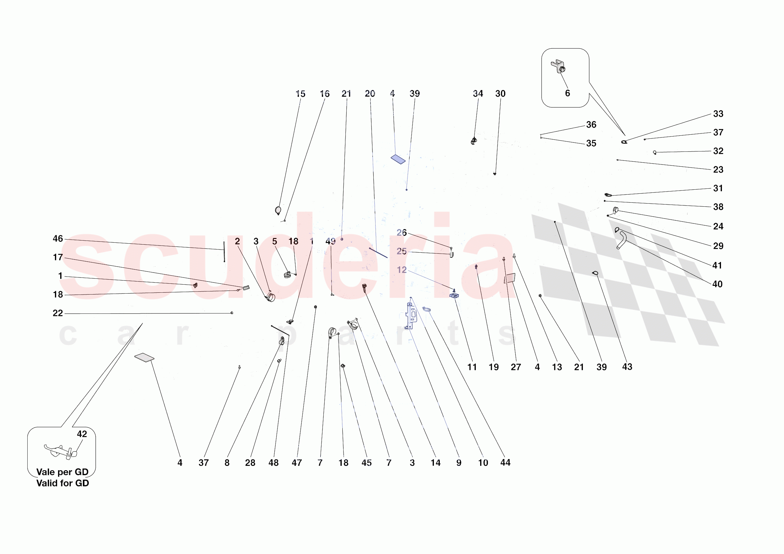 VARIOUS FASTENINGS FOR THE ELECTRICAL SYSTEM of Ferrari Ferrari SF90 Spider Europe