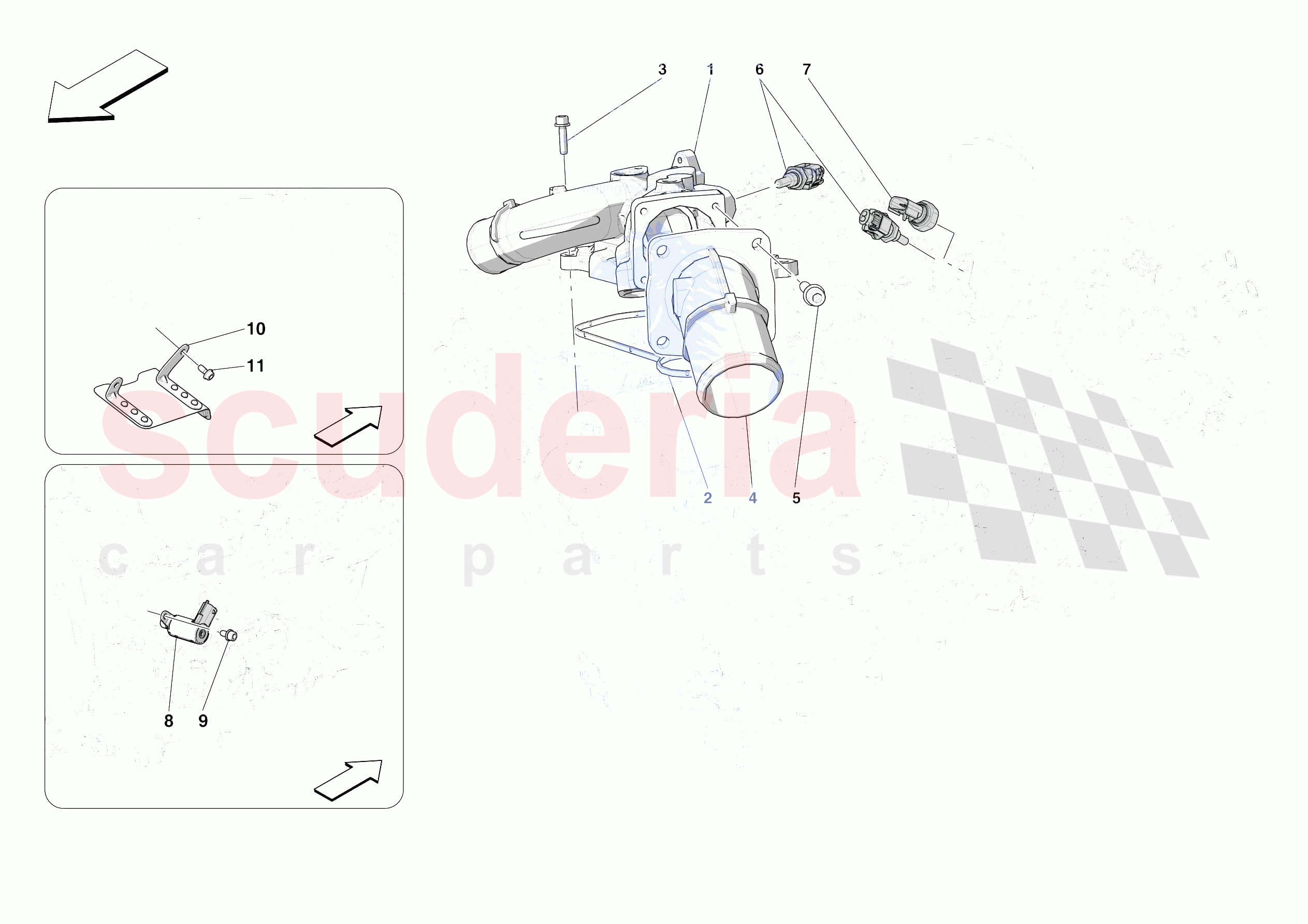 ENGINE TEMPERATURE AND PRESSURE REGULATORS of Ferrari Ferrari SF90 Spider Europe RH