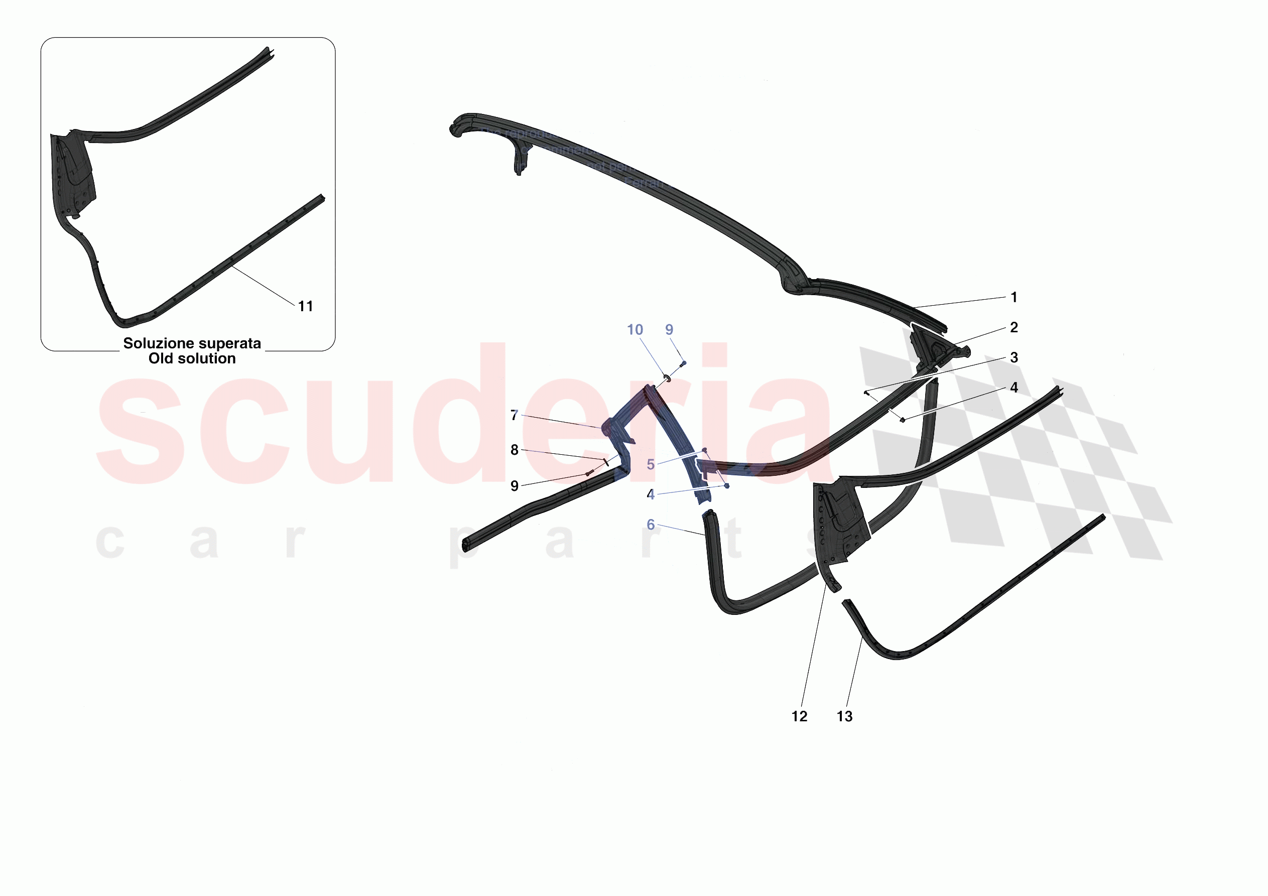 DOOR SEALS of Ferrari Ferrari SF90 Spider Europe RH