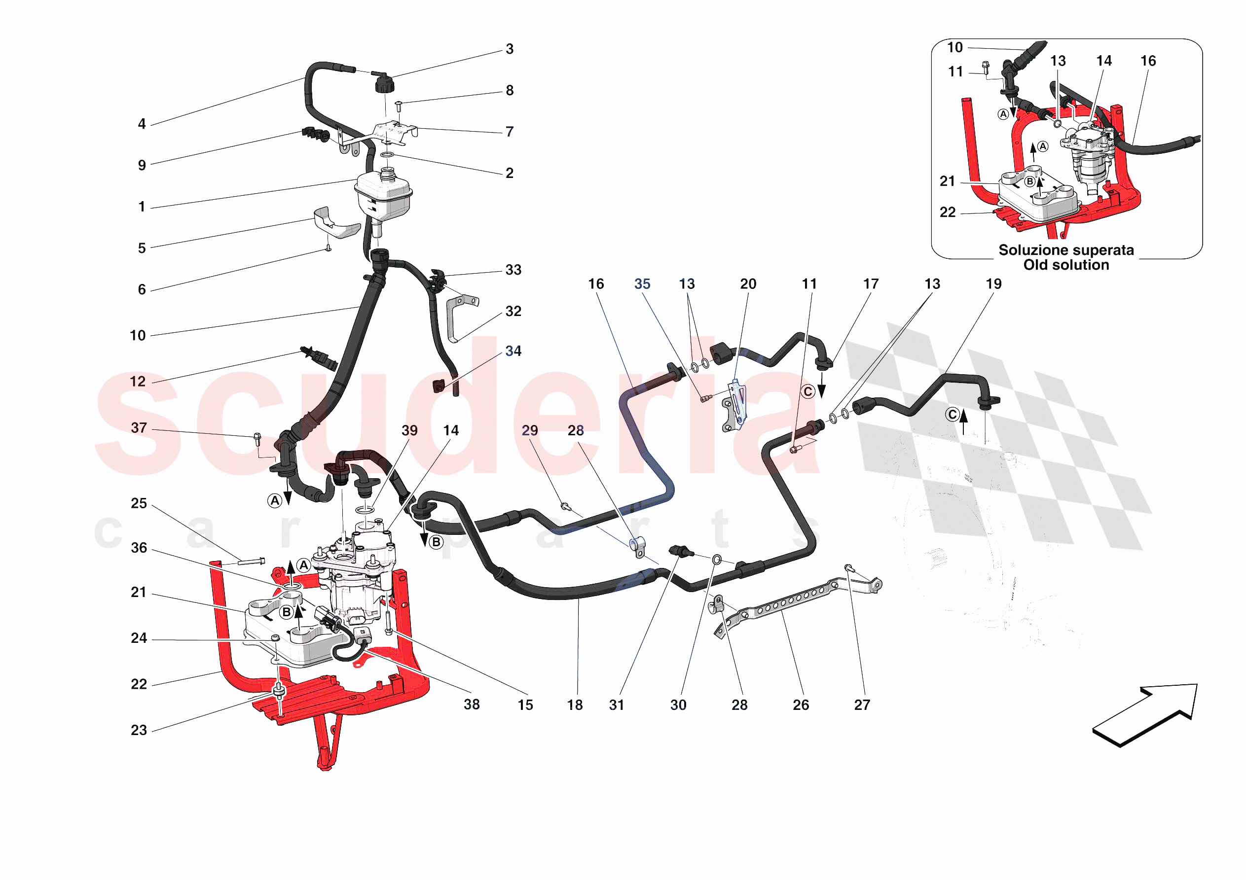 ELECTRIC MACHINE COOLING of Ferrari Ferrari SF90 Spider Europe RH