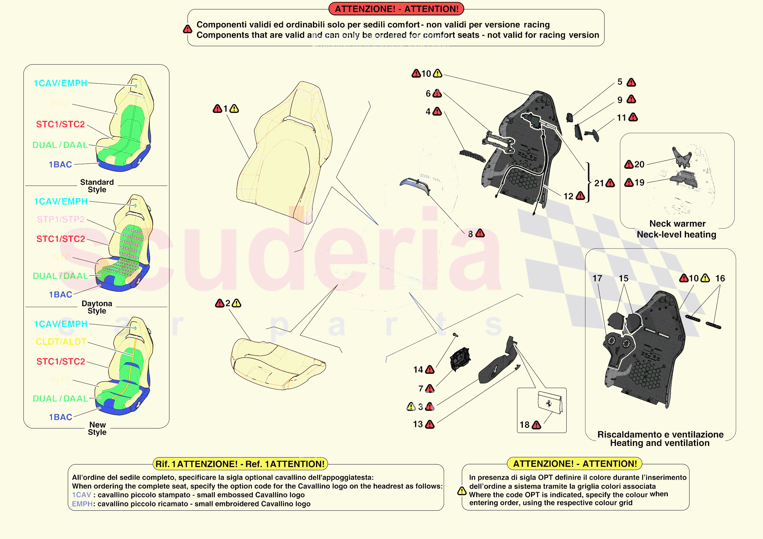 FRONT SEATS - SEAT TRIMS of Ferrari Ferrari SF90 Spider USA