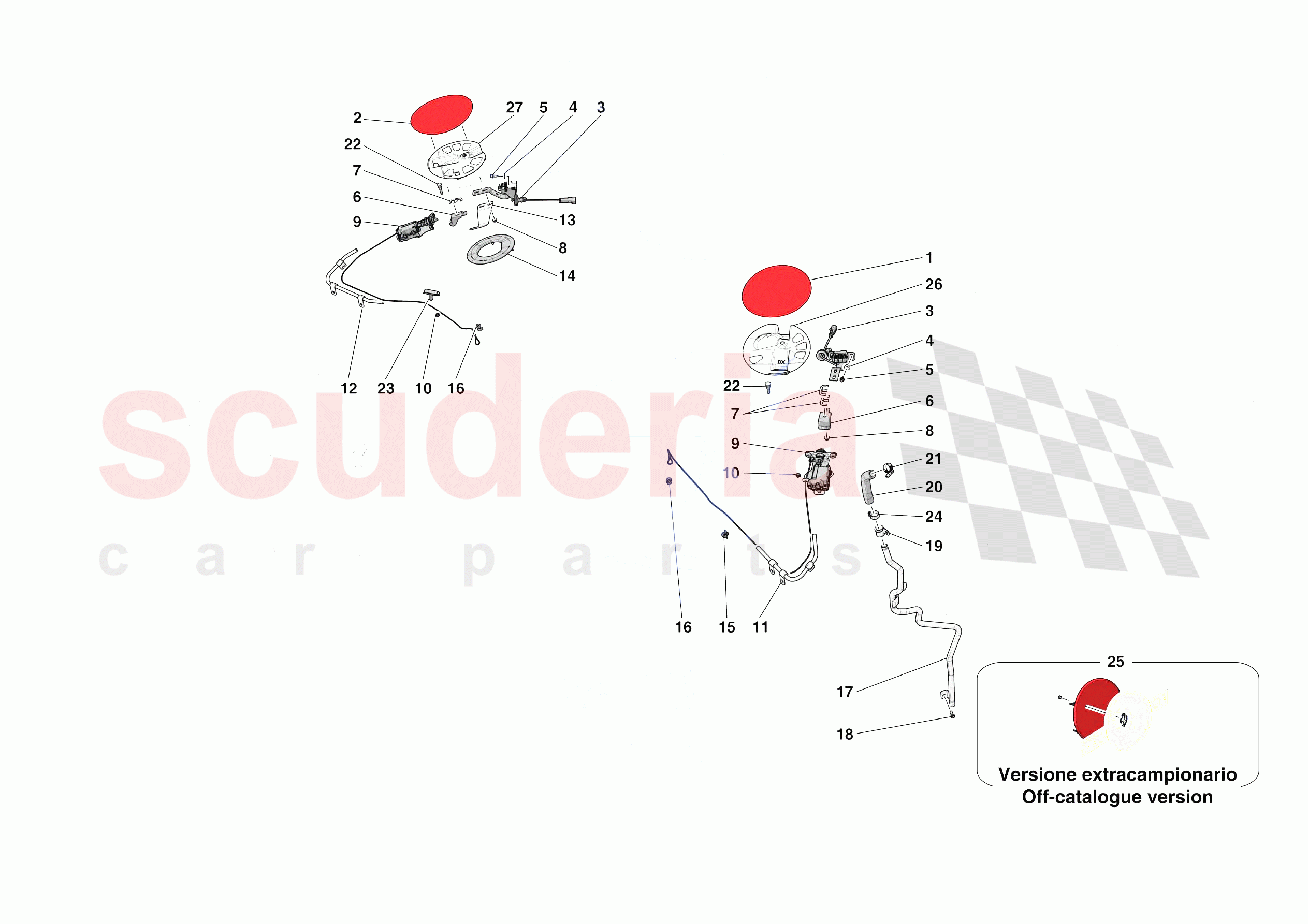 FUEL FILLER SEAT of Ferrari Ferrari SF90 Spider USA