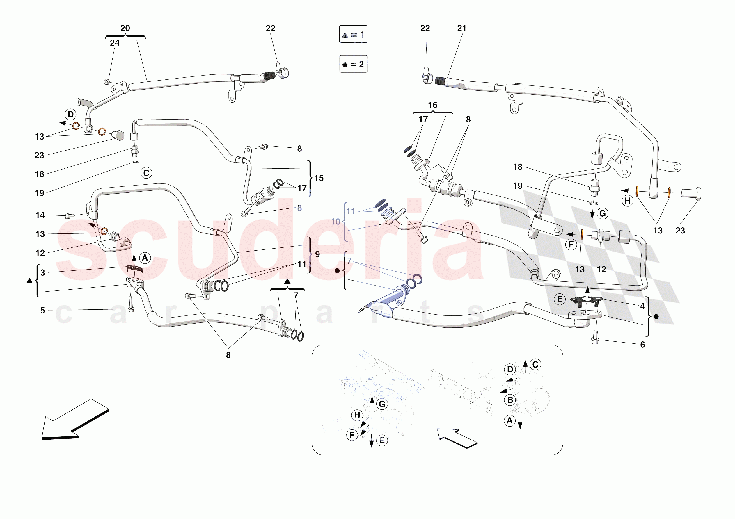 FORCED INDUCTION SYSTEM PIPES of Ferrari Ferrari SF90 Stradale Europe
