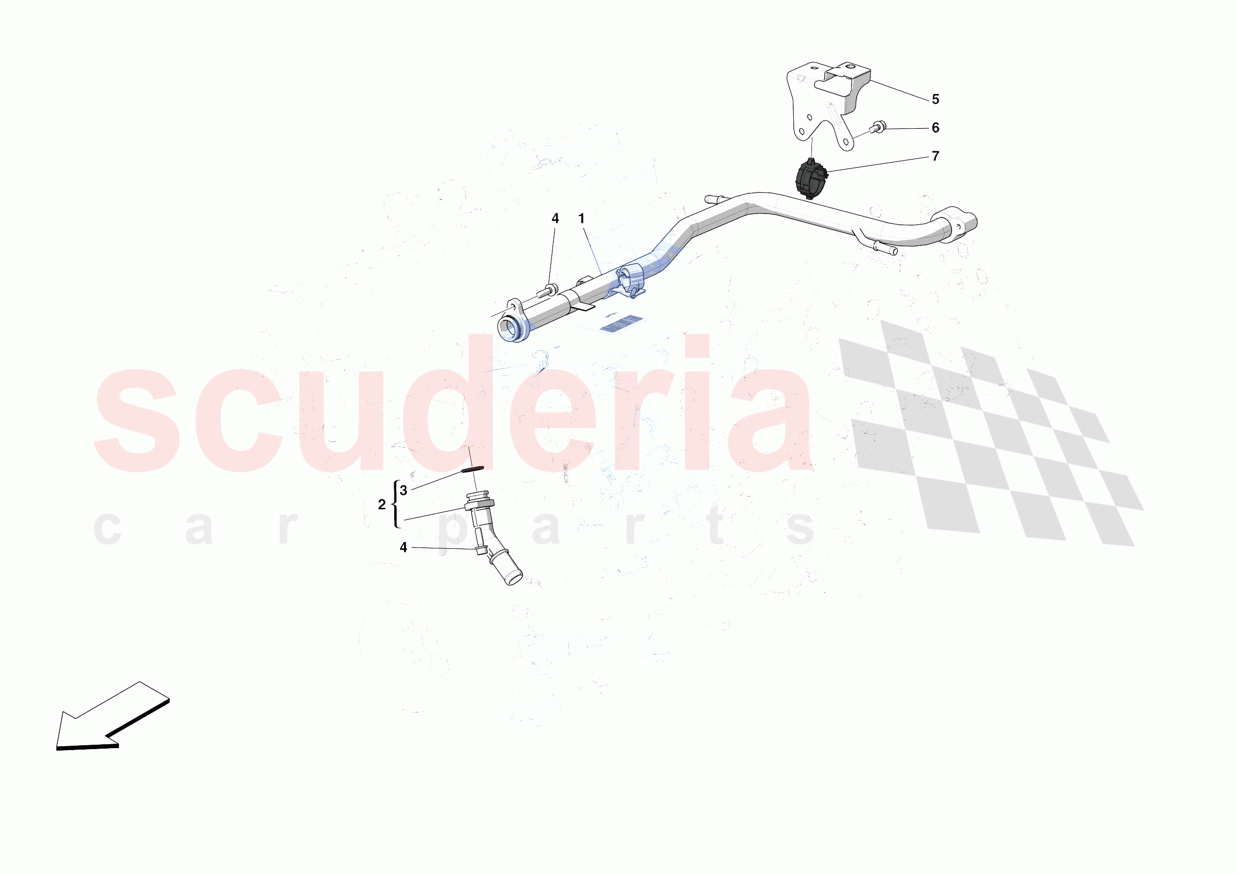 ENGINE COOLING SYSTEM PIPES of Ferrari Ferrari SF90 Stradale Europe RH