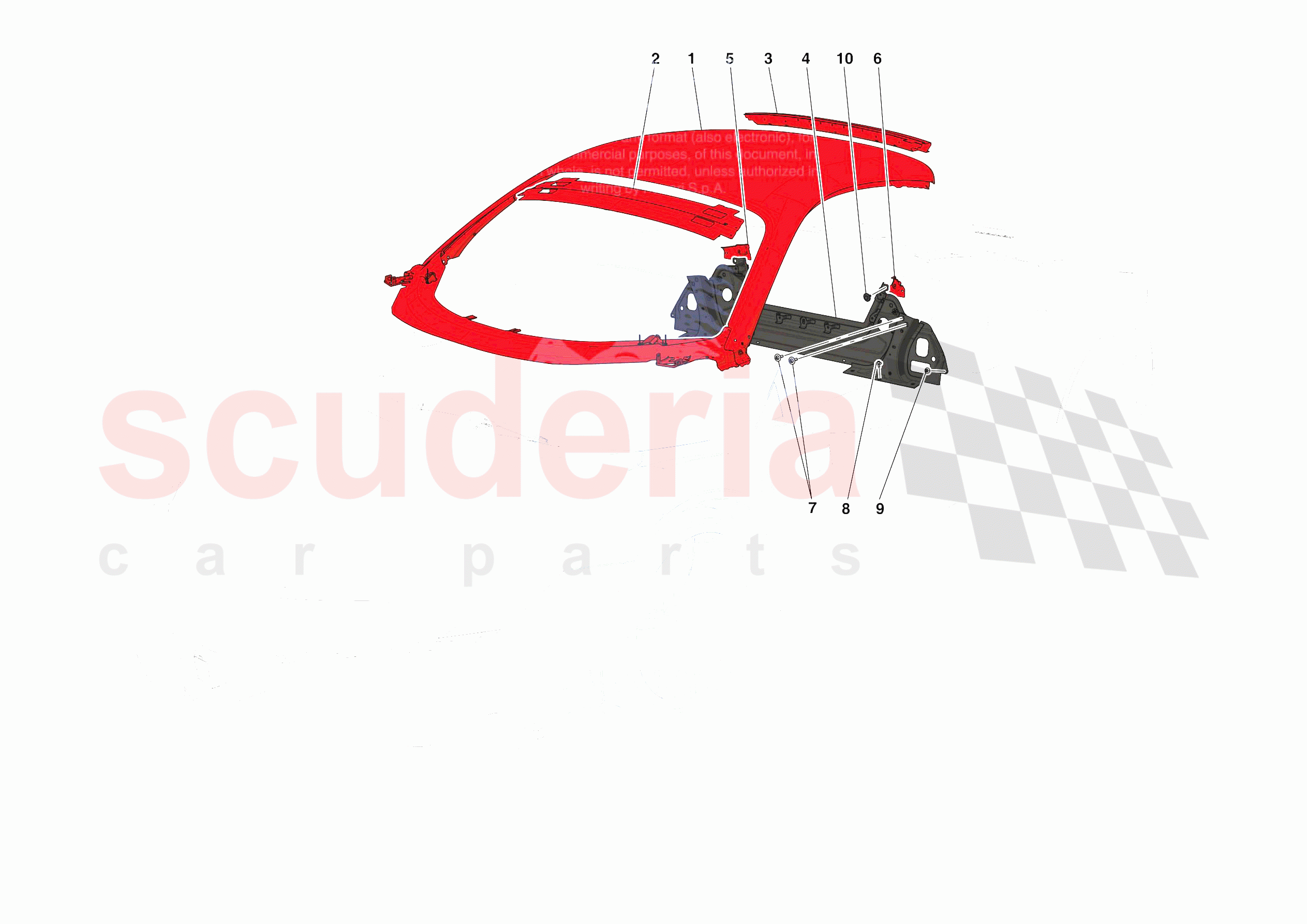 ROOF PANEL of Ferrari Ferrari SF90 Stradale Europe RH