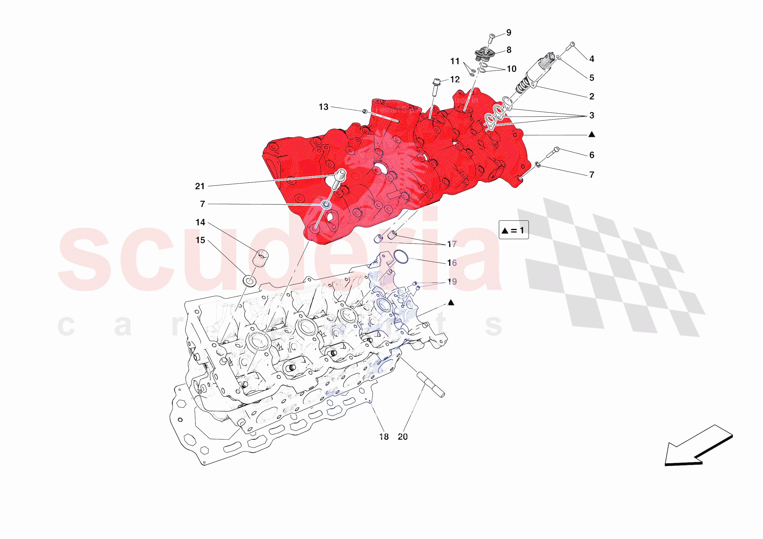 CYLINDER HEADS - LH HEAD of Ferrari Ferrari SF90 XX Stradale Europe