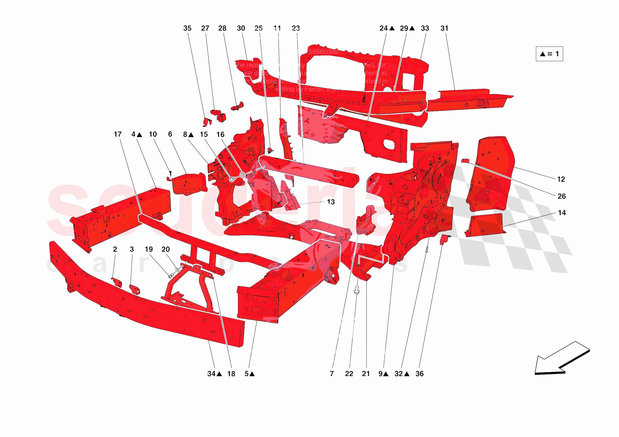 STRUCTURES AND ELEMENTS, FRONT OF VEHICLE of Ferrari Ferrari SF90 XX Stradale Europe