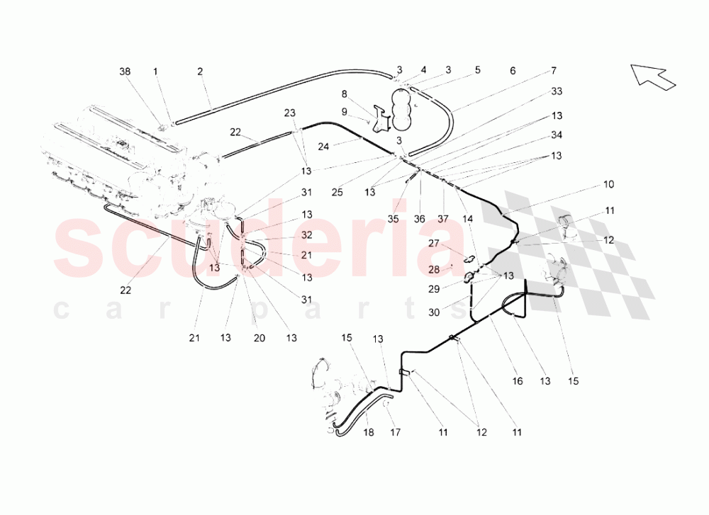 Exhaust System 3 of Lamborghini Lamborghini Gallardo (2006-2007)