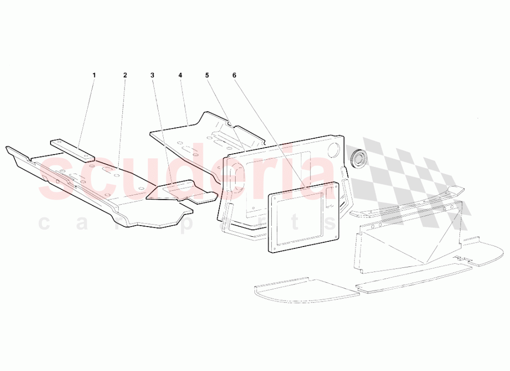 Frame Floor Panels (Valid for GB Version - October 1991) of Lamborghini Lamborghini Diablo (1990-1998)