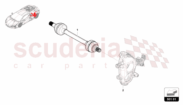 AXLE SHAFT of Lamborghini Lamborghini Revuelto Coupe