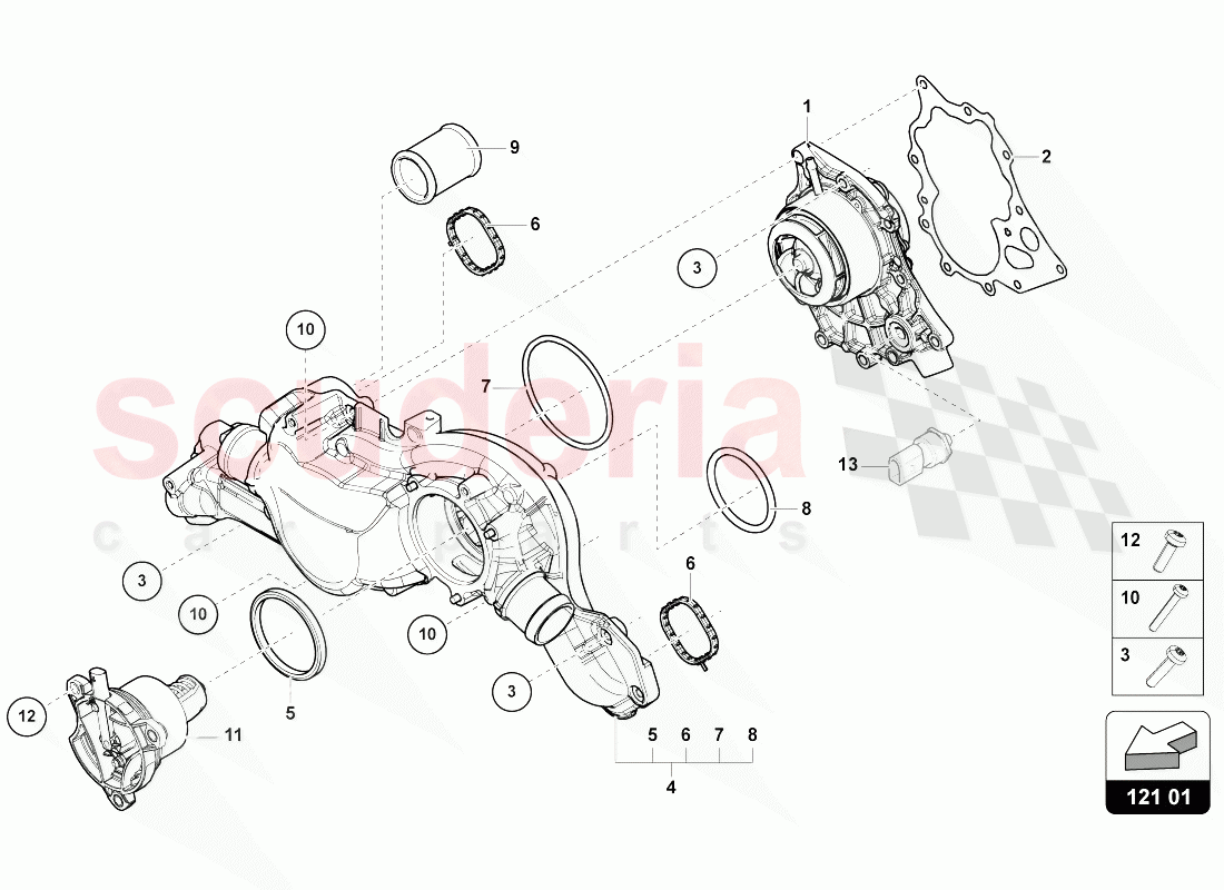 COOLANT CIRCULATION PUMP of Lamborghini Lamborghini Urus (2018-2019)