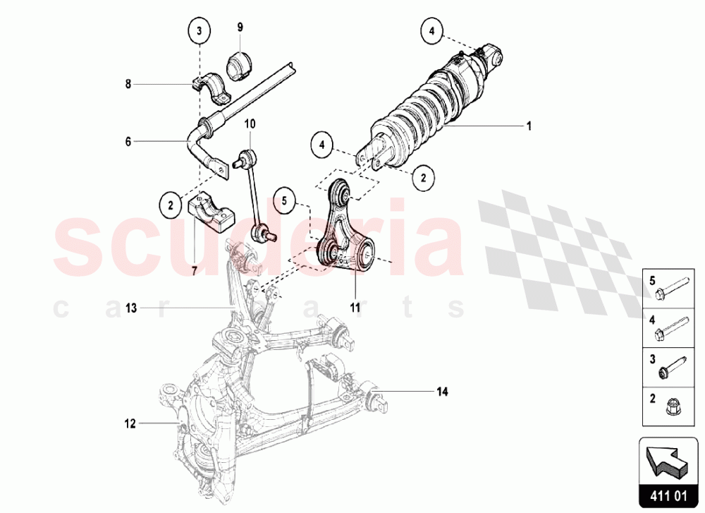 FRONT SUSPENSION of Lamborghini Lamborghini Aventador LP750 SV Roadster