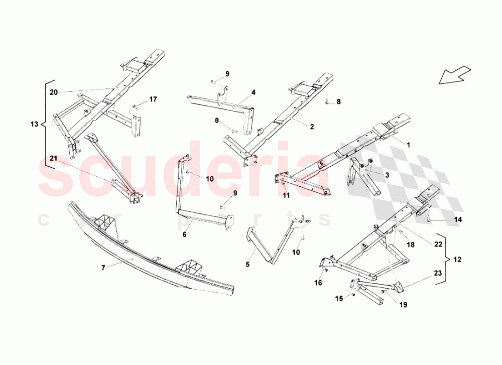 Front Frame Attachments of Lamborghini Lamborghini Gallardo (2006-2007)