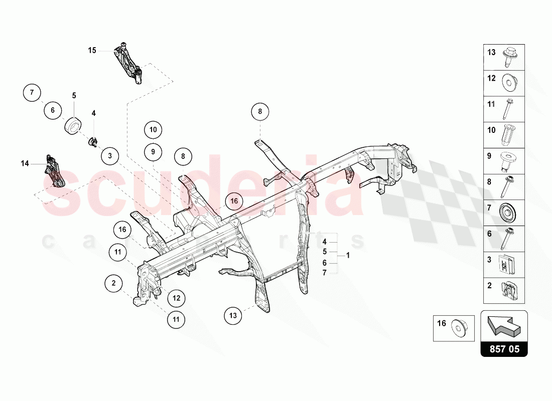 CROSS MEMBER FOR DASH PANEL of Lamborghini Lamborghini Urus (2018-2019)