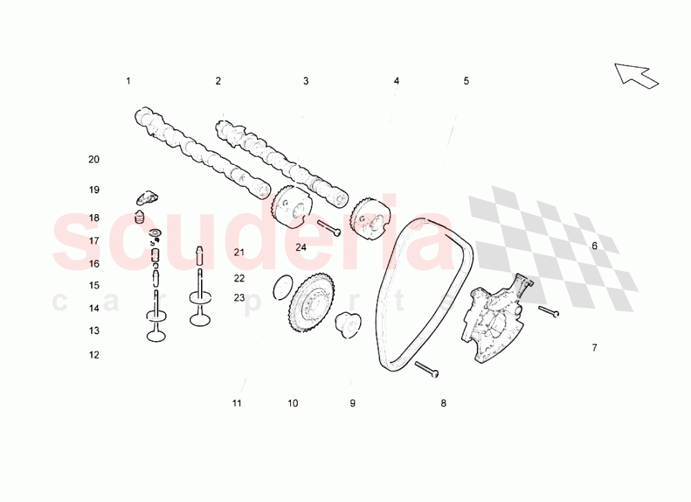 Right Head Timing System of Lamborghini Lamborghini Gallardo (2006-2007)