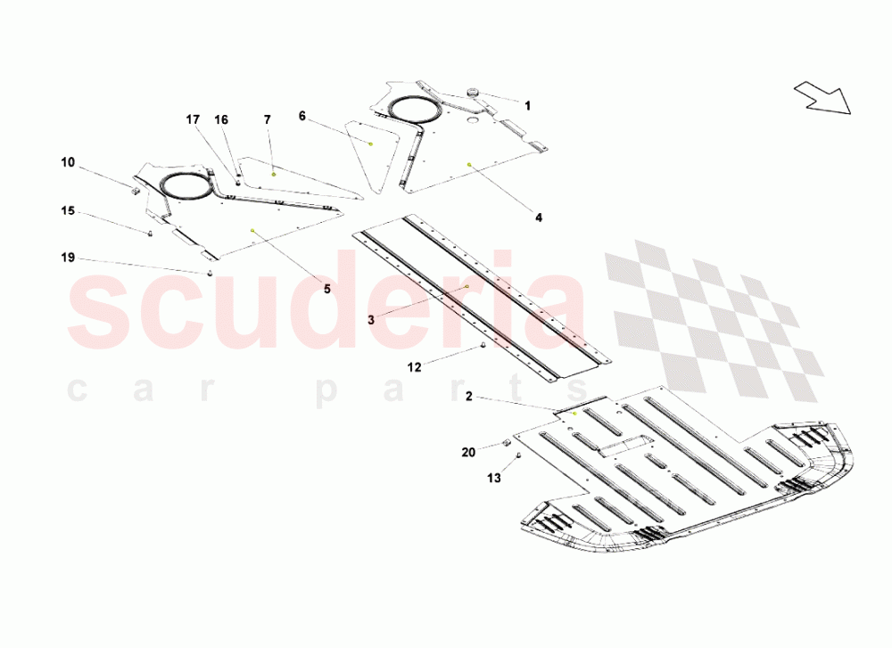 Frame Floor Panels of Lamborghini Lamborghini Gallardo Superleggera