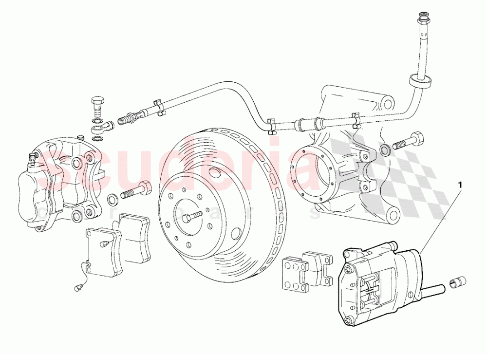 Rear Brakes (Valid for GB Version - October 1991) of Lamborghini Lamborghini Diablo (1990-1998)