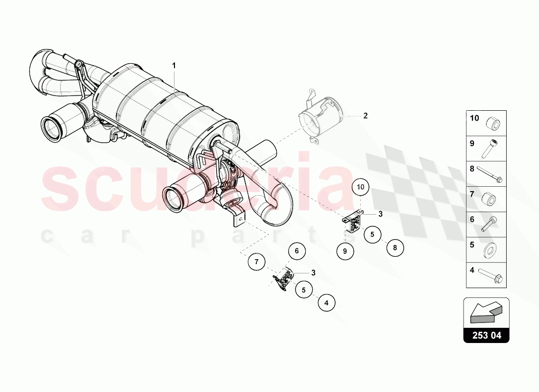 SILENCER of Lamborghini Lamborghini Huracan Evo Coupe