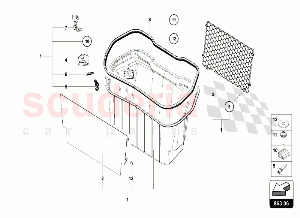 LUGGAGE COMPARTMENT TRIM of Lamborghini Lamborghini Aventador LP720 Coupe
