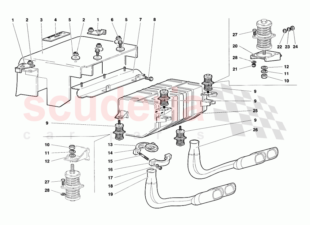 Exhaust System 3 of Lamborghini Lamborghini Diablo SV (1995-1997)