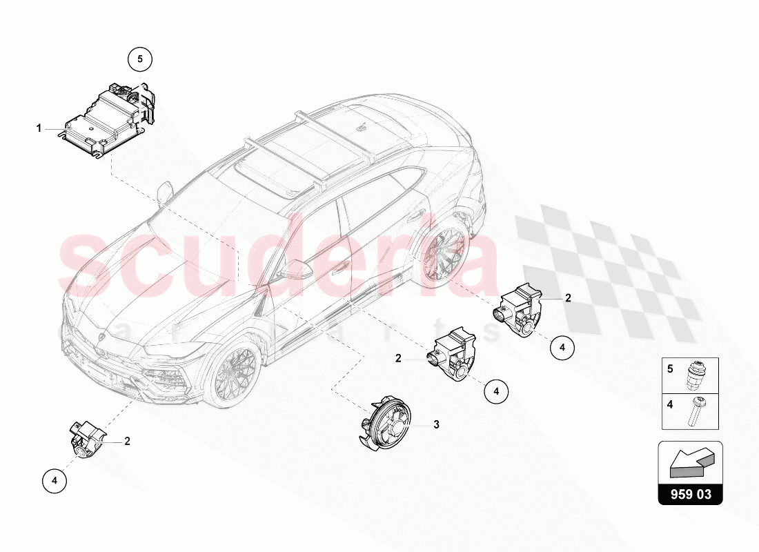CONTROL UNIT FOR AIRBAG of Lamborghini Lamborghini Urus (2018-2019)