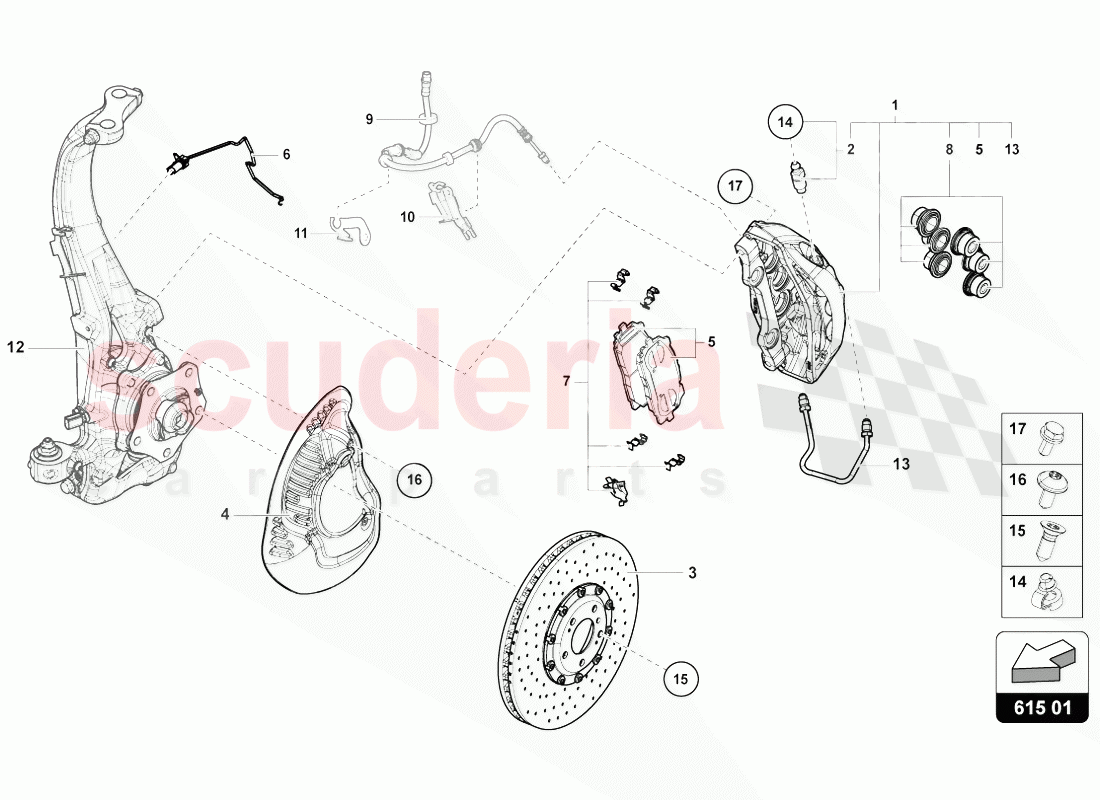 FIXED-CALLIPER BRAKE of Lamborghini Lamborghini Urus (2018-2019)