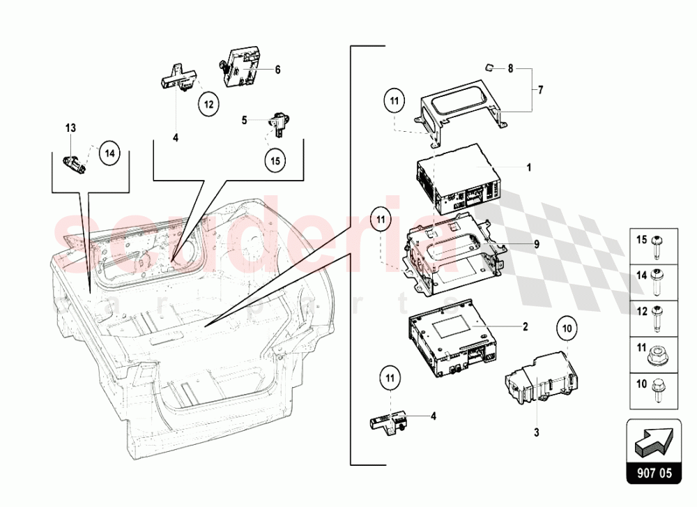 Lamborghini Aventador LP720 Roadster ELECTRICAL SYSTEM 3 parts