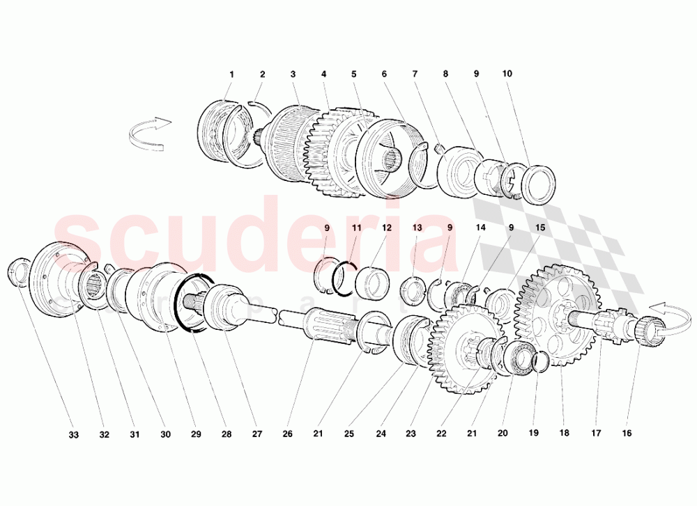Gear Transmission End (Valid for Canada - March 1997) of Lamborghini Lamborghini Diablo SV (1995-1997)