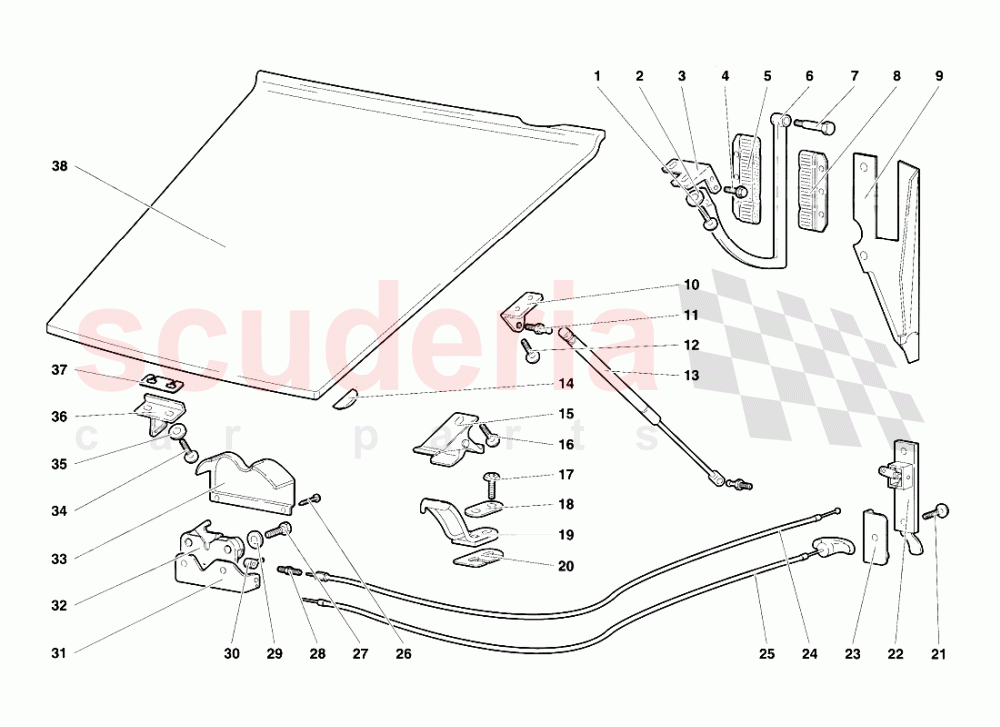 Front Hood of Lamborghini Lamborghini Diablo SE30 (1993-1995)