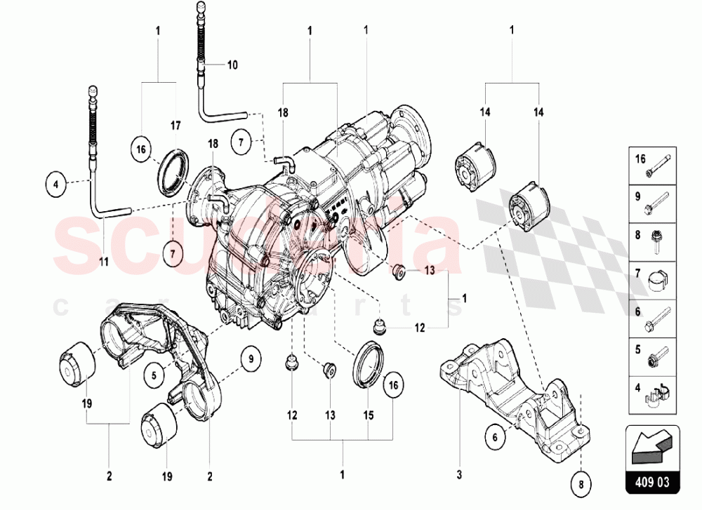 FRONT DIFFERENTIAL ASSEMBLY of Lamborghini Lamborghini Aventador LP750 SV Coupe