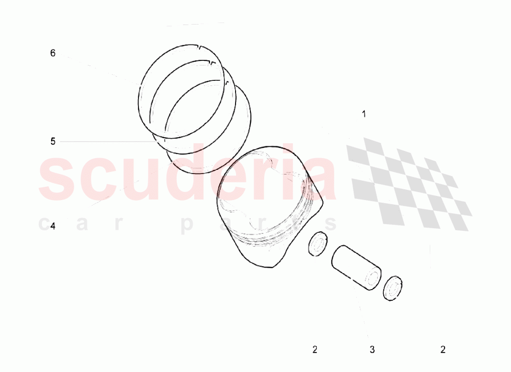 Piston of Lamborghini Lamborghini Gallardo LP550 Coupe