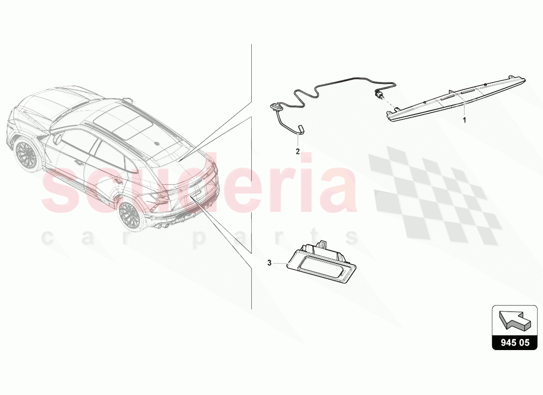 ADDITIONAL BRAKE LIGHT of Lamborghini Lamborghini Urus (2018-2019)