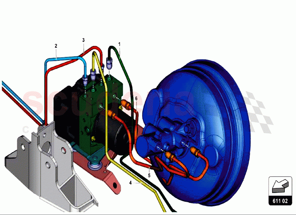 Brake Servo, Pipes And Vacuum System 1 of Lamborghini Lamborghini Aventador LP740 S