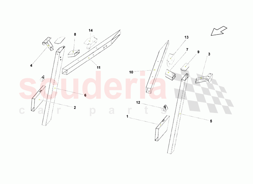 Rear Frame Elements 3 of Lamborghini Lamborghini Gallardo (2003-2005)