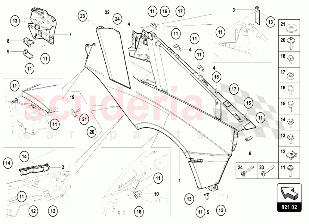 REAR FENDER of Lamborghini Lamborghini Aventador LP720 Roadster