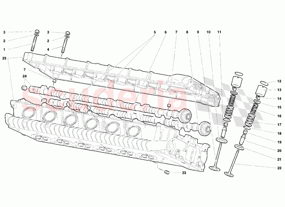 Left Cylinder Head of Lamborghini Lamborghini Diablo SE30 (1993-1995)