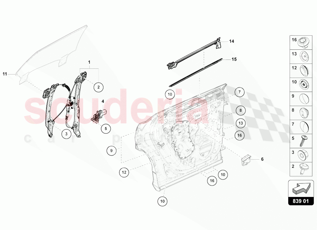 WINDOW REGULATOR WITH MOTOR of Lamborghini Lamborghini Urus (2018-2019)