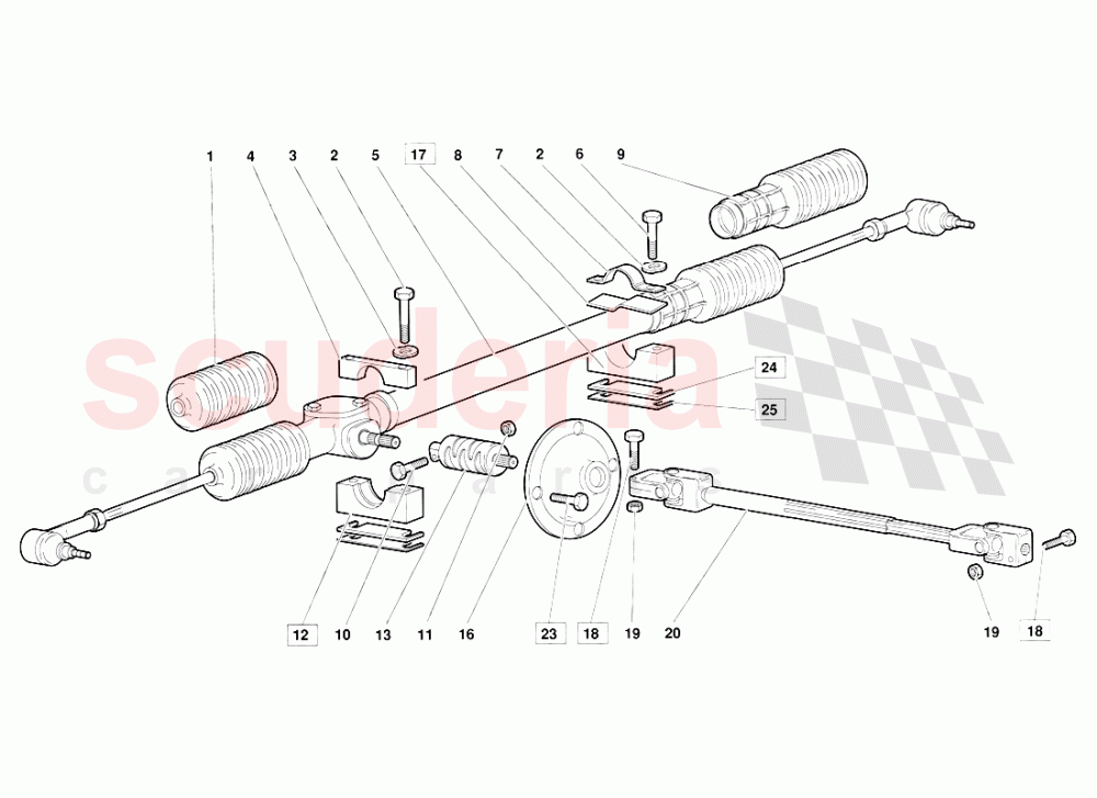 Steering (Valid for June 1992 Version) 2 of Lamborghini Lamborghini Diablo (1990-1998)