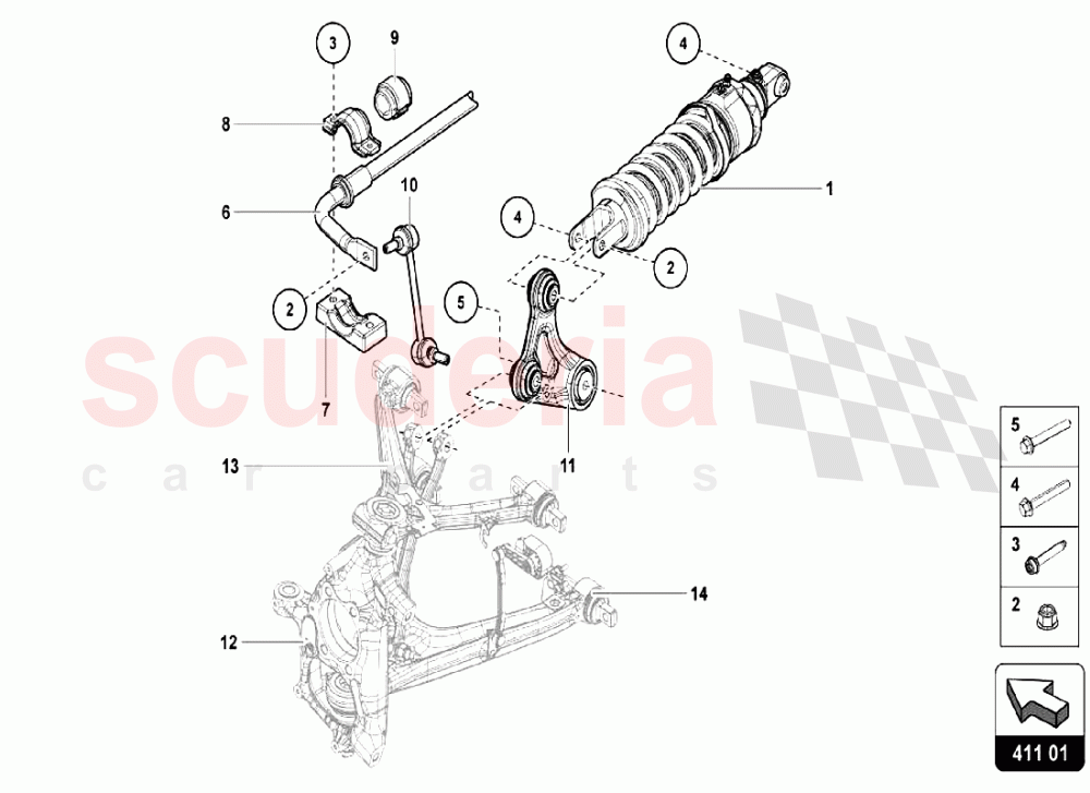 Front Suspension of Lamborghini Lamborghini Aventador LP740 S