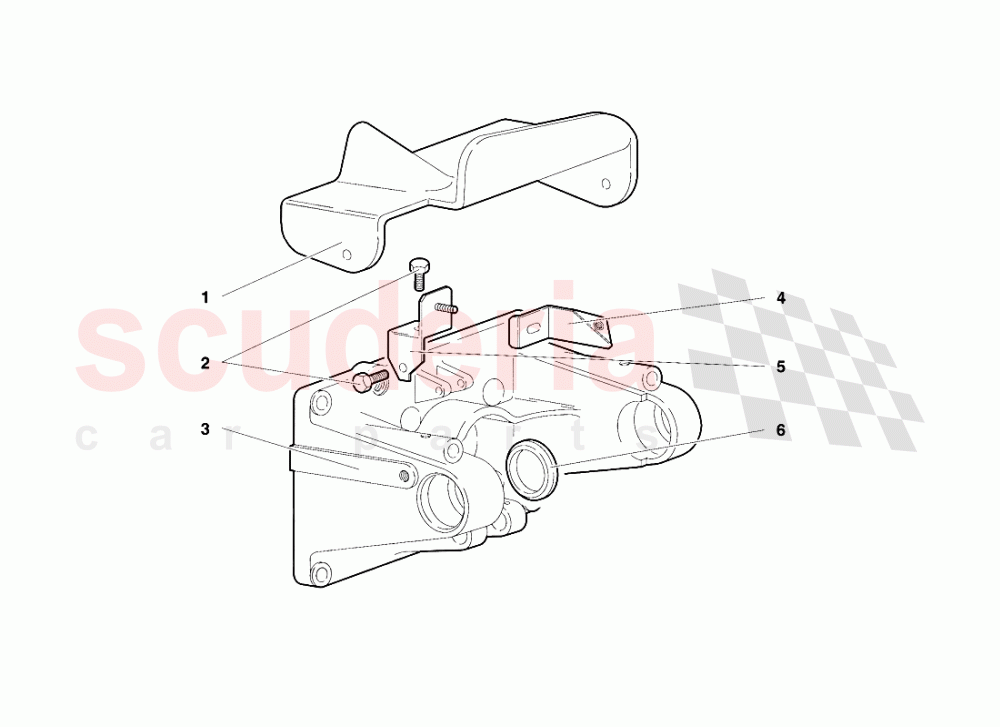 Pedal Mounting (Valid for R.H.D. Version - January 1995) of Lamborghini Lamborghini Diablo SE30 (1993-1995)