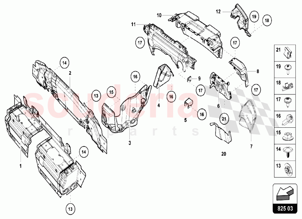 Heat Shield of Lamborghini Lamborghini Huracan LP580 Coupe