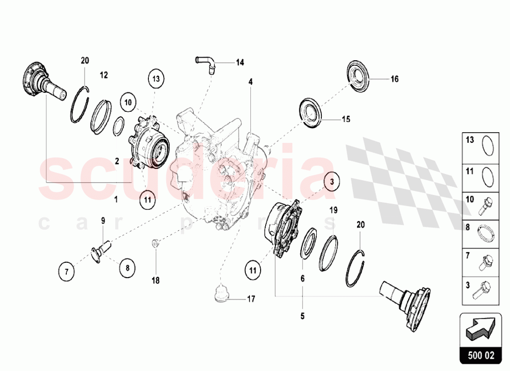 Rear Differential Assembly of Lamborghini Lamborghini Aventador LP740 S