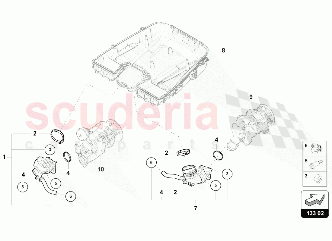 AIR FILTER WITH CONNECTING PARTS of Lamborghini Lamborghini Urus (2018-2019)